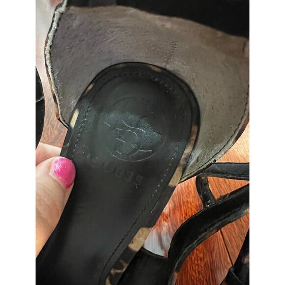 Guess leopard print peep toe high heels size 8.5 - Picture 6 of 7